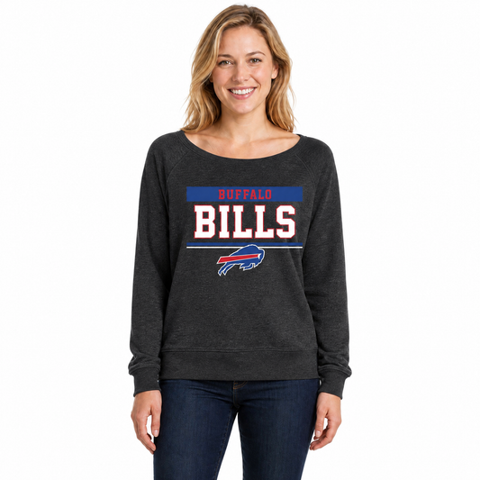 Buffalo Bills  NFL Women's French Terry Crewneck Sweatshirt - Charcoal