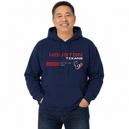 Houston Texans Adult NFL Speed Stat Sheet Fleece Hooded Sweatshirt - Navy