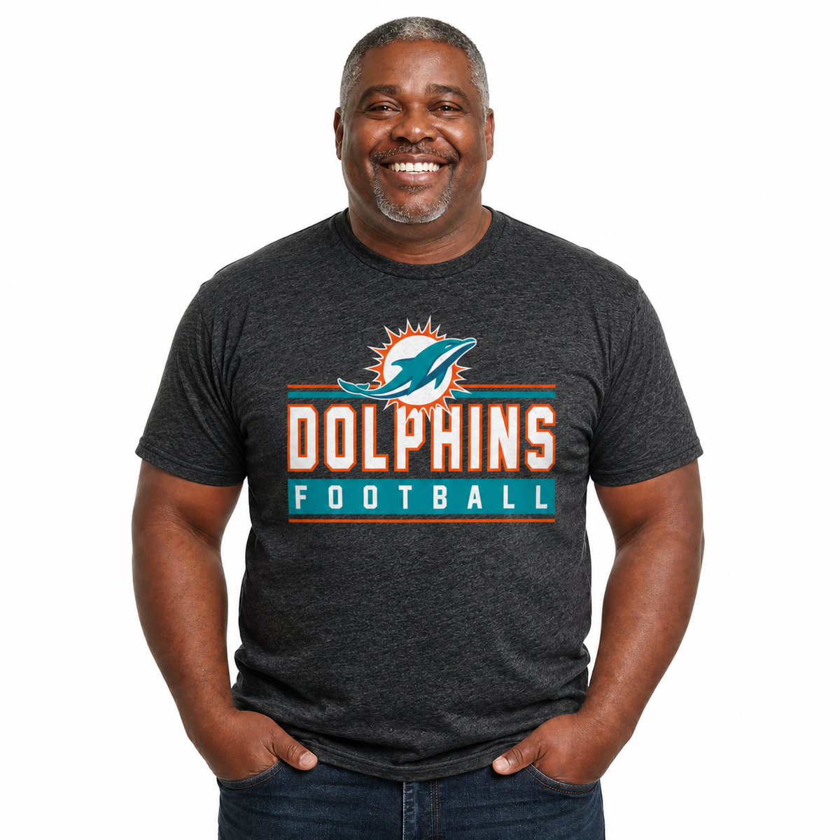 Miami Dolphins NFL Adult MVP True Fan T-Shirt - Charcoal