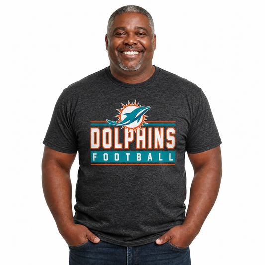 Miami Dolphins NFL Adult MVP True Fan T-Shirt - Charcoal