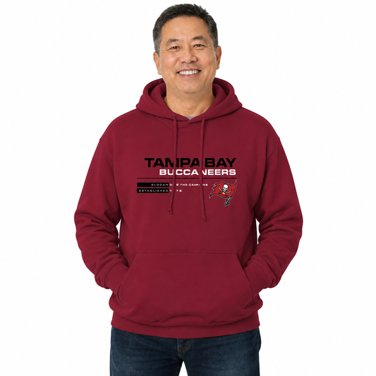 Tampa Bay Buccaneers Adult NFL Speed Stat Sheet Fleece Hooded Sweatshirt - Cardinal