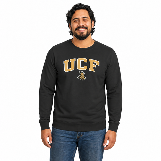 Central Florida Knights UCF Knights NCAA Tackle Twill Crewneck Sweatshirt Men Women - Black