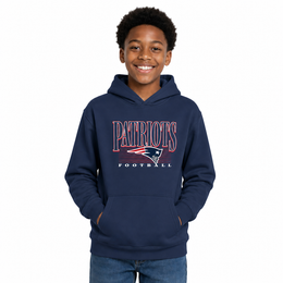 New England Patriots NFL Youth Overtime Blueprint Fleece Hoodie Sweatshirt - Navy