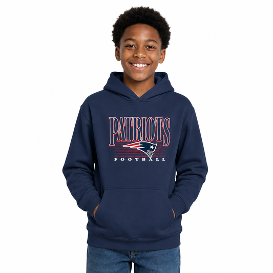 New England Patriots NFL Youth Overtime Blueprint Fleece Hoodie Sweatshirt - Navy