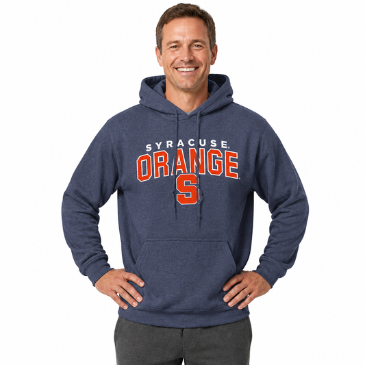 Syracuse Orange Hoodie Heathered Fleece Sweatshirt - Navy Heather
