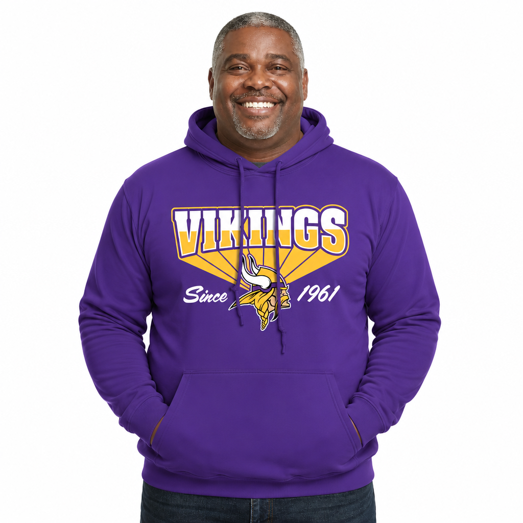 Minnesota Vikings Vintage Block Fleece Hoodie - Purple