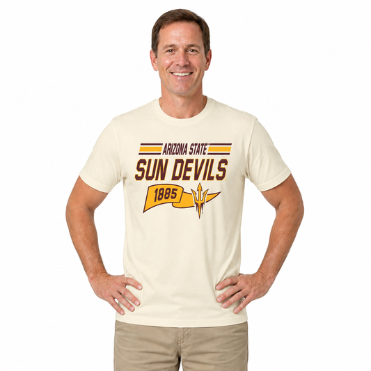 Arizona State Sun Devils Varsity Club Pennant Shirt - Off White