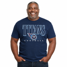 Tennessee Titans NFL Adult Overtime Blueprint Tagless Tee Unisex - Navy