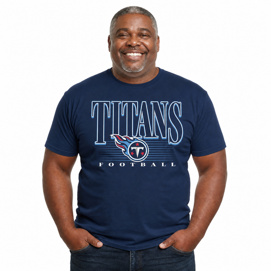 Tennessee Titans NFL Adult Overtime Blueprint Tagless Tee Unisex - Navy