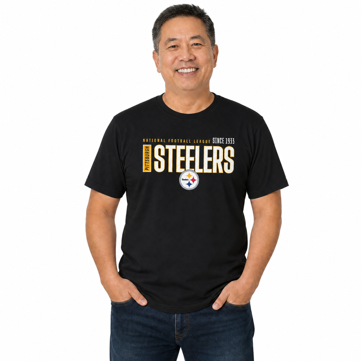 Pittsburgh Steelers  Modern Zone T-Shirt Men Women Officially Licensed NFL - Black