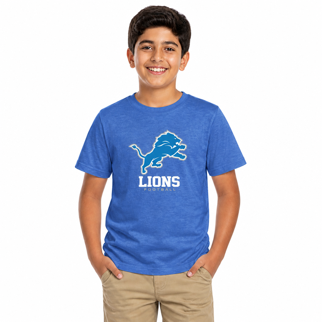 Detroit Lions Youth NFL Large Logo Short Sleeve T-Shirt - Royal