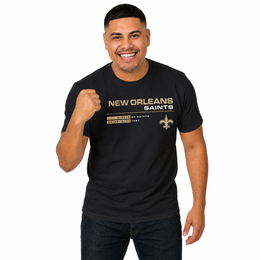 New Orleans Saints Adult NFL Speed Stat Sheet T-Shirt - Black