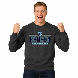 Seattle Kraken NHL True Fan Fleece Crewneck Sweatshirt Men Women - Charcoal
