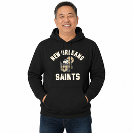 New Orleans Saints NFL Adult Unisex Retro Gameday Ultra Soft Fleece Hooded Sweatshirt - Black