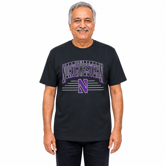 Northwestern Wildcats  NCAA Overtime Classics Unisex T-Shirt - Black