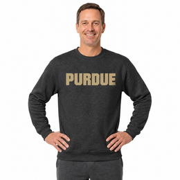 Purdue Boilermakers NCAA Adult Charcoal Crewneck Fleece Sweatshirt - Charcoal