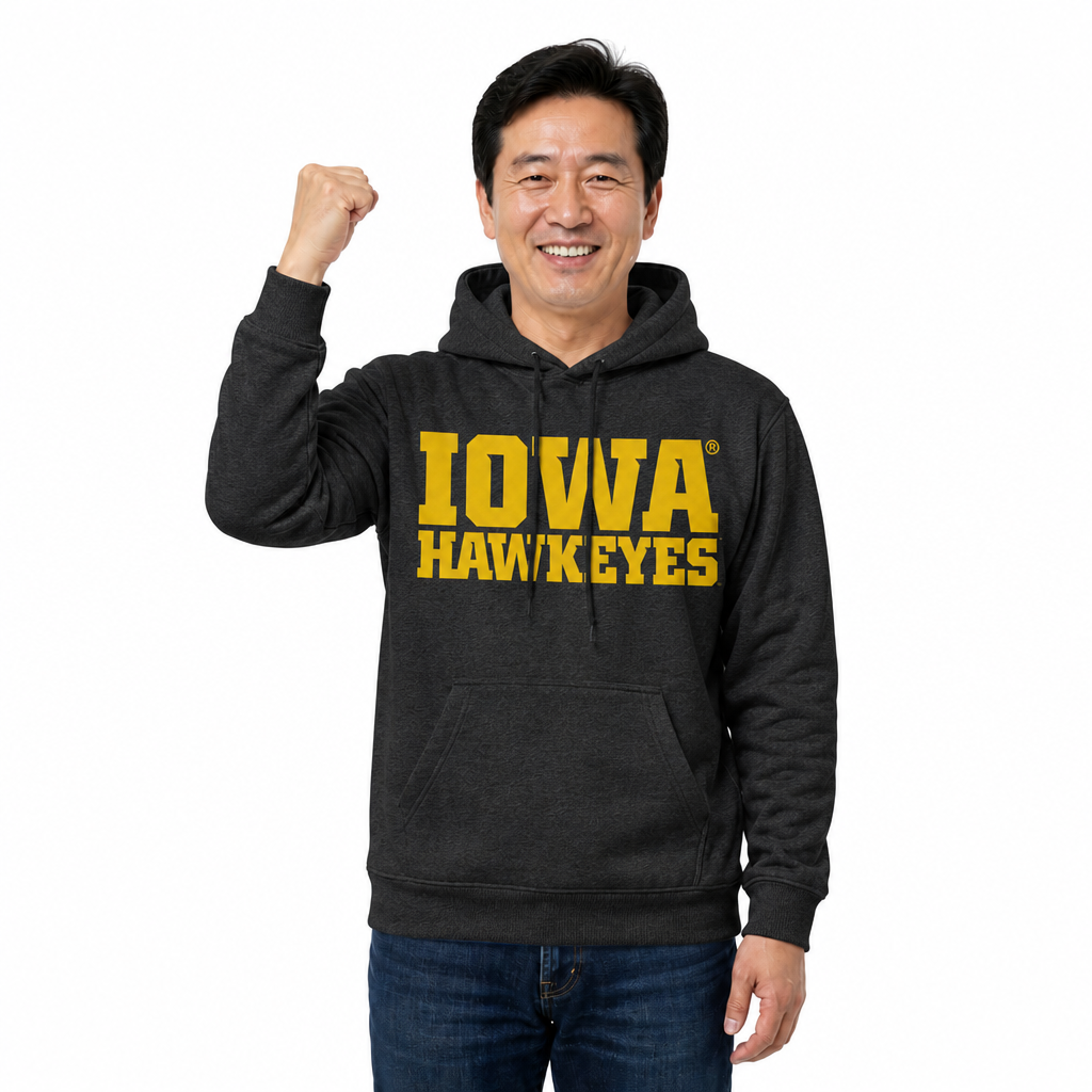 Iowa Hawkeyes NCAA Fan Hoodie Sweatshirt Men Women - Charcoal