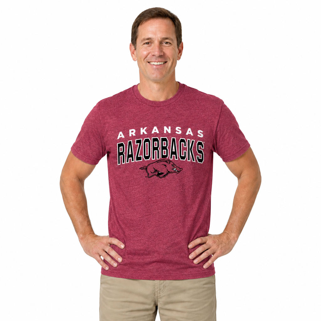 Arkansas Razorbacks T-Shirt Heathered for Men and Women - Cardinal Heather