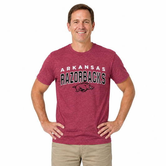 Arkansas Razorbacks T-Shirt Heathered for Men and Women - Cardinal Heather