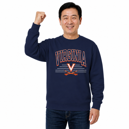 Virginia Cavaliers NCAA Overtime Classics Crewneck Sweatshirt Men Women - Navy