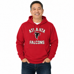 Atlanta Falcons NFL Adult Unisex Retro Gameday Ultra Soft Fleece Hooded Sweatshirt - Red
