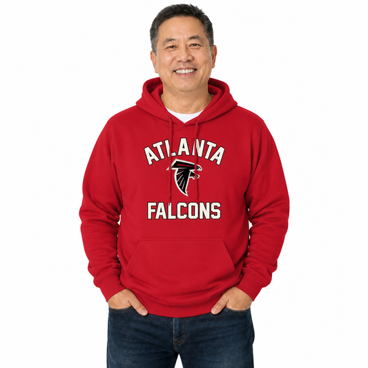 Atlanta Falcons NFL Adult Unisex Retro Gameday Ultra Soft Fleece Hooded Sweatshirt - Red