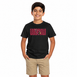 Arizona Cardinals NFL Youth Repeating Logo Football T-Shirt - Black