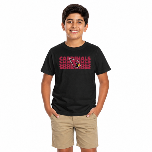 Arizona Cardinals NFL Youth Repeating Logo Football T-Shirt - Black