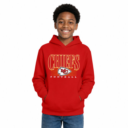 Kansas City Chiefs  Youth NFL Overtime Blueprint Fleece Hoodie Sweatshirt - Red