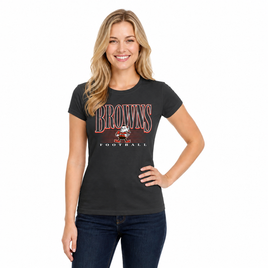 Cleveland Browns  Overtime Blueprint Women's NFL Short Sleeve T-Shirt - Black