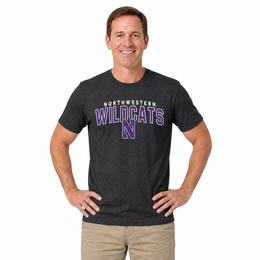 Northwestern Wildcats T-Shirt Heathered for Men and Women - Black Heather