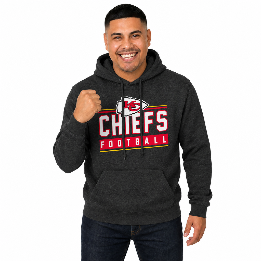 Kansas City Chiefs NFL Adult True Fan Hooded Charcoal Sweatshirt - Charcoal