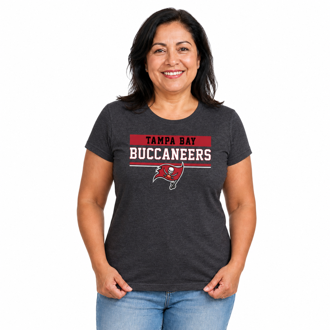 Tampa Bay Buccaneers  Women's NFL Charcoal T-Shirt Short Sleeve - Charcoal