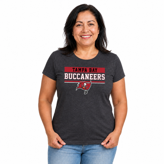 Tampa Bay Buccaneers  Women's NFL Charcoal T-Shirt Short Sleeve - Charcoal