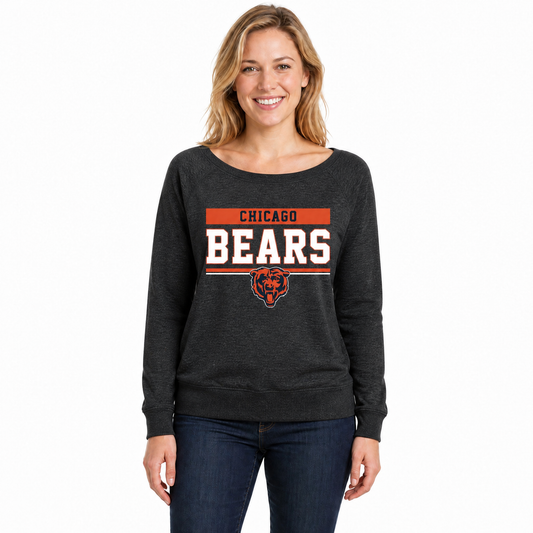 Chicago Bears  NFL Women's French Terry Crewneck Sweatshirt - Charcoal