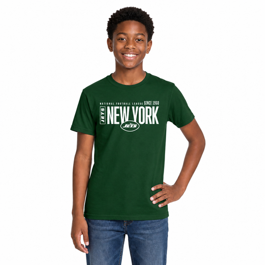 New York Jets NFL Youth Modern Endzone T-Shirt Unisex Short Sleeve - Forest Green