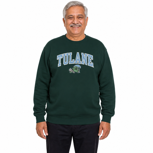 Tulane Green Wave NCAA Tackle Twill Crewneck Sweatshirt Men Women - Green
