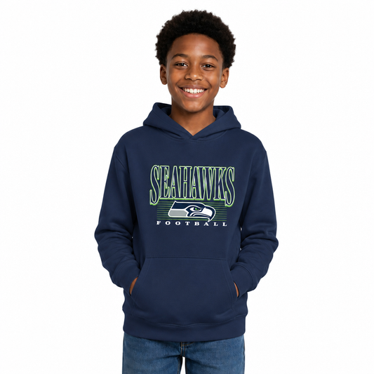 Seattle Seahawks NFL Youth Overtime Blueprint Fleece Hoodie Sweatshirt - Navy