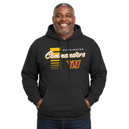 Washington Commanders NFL Adult Unisex Retro Script Ultra Soft Fleece Hooded Sweatshirt - Black