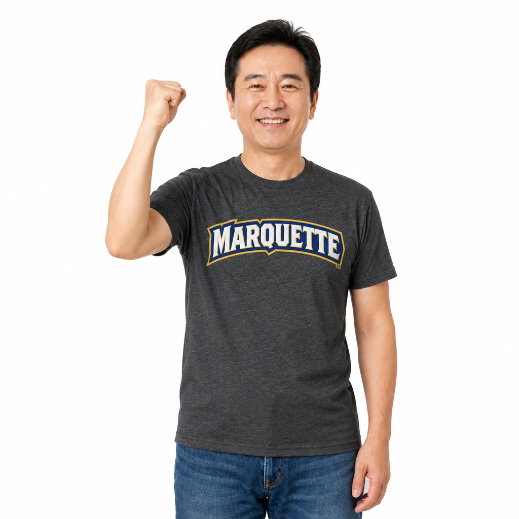 Marquette Golden Eagles NCAA Cotton Blend Charcoal T-Shirt Men Women - Charcoal