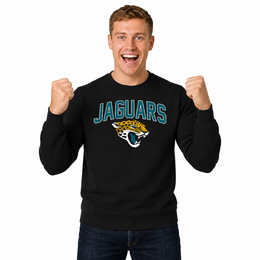 Jacksonville Jaguars NFL Home Team Fleece Crewneck Sweatshirt Men Women - Black