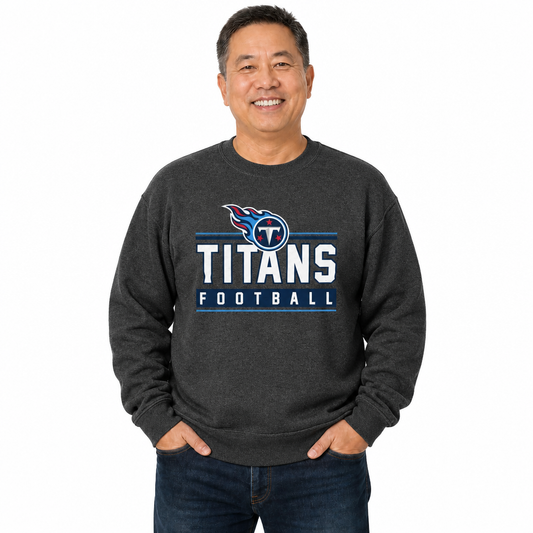 Tennessee Titans NFL Adult True Fan Crewneck Sweatshirt - Charcoal