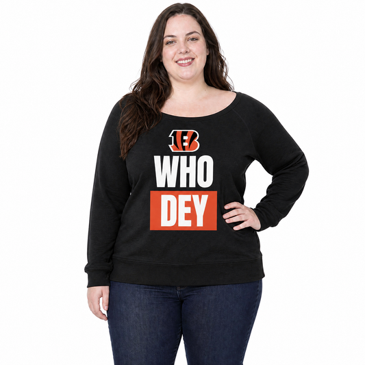 Cincinnati Bengals NFL Womens Plus Size Team Slogan Crew Neck - Black