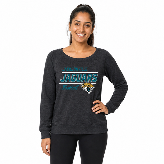 Jacksonville Jaguars Women's Gameday Crewneck Sweatshirt Long Sleeve - Charcoal