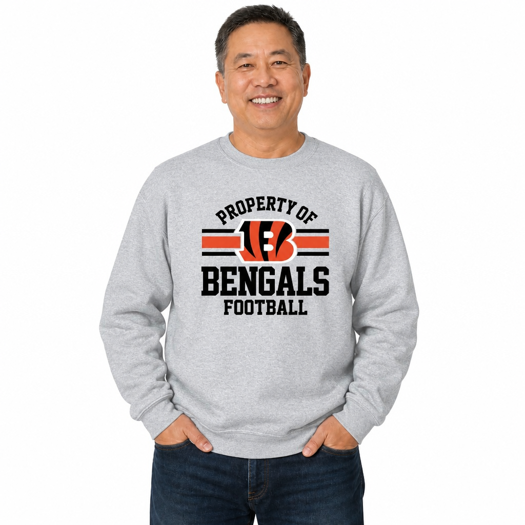 Cincinnati Bengals NFL Property Of Crewneck Sweatshirt - Sport Gray