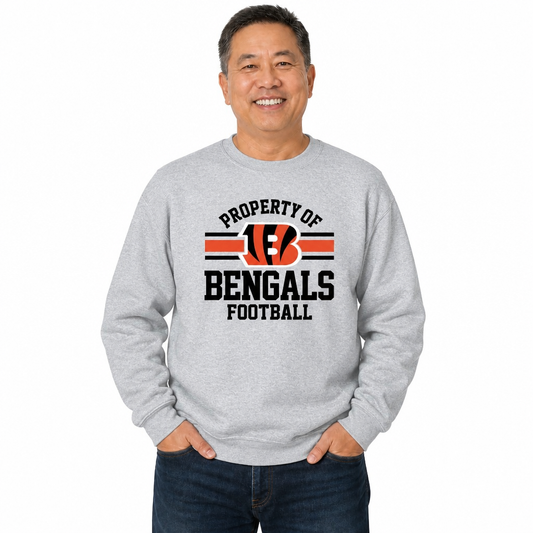Cincinnati Bengals NFL Property Of Crewneck Sweatshirt - Sport Gray
