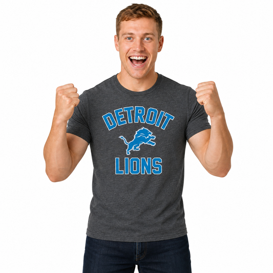 Detroit Lions NFL Gameday T-Shirt for Men and Women - Heathered Charcoal
