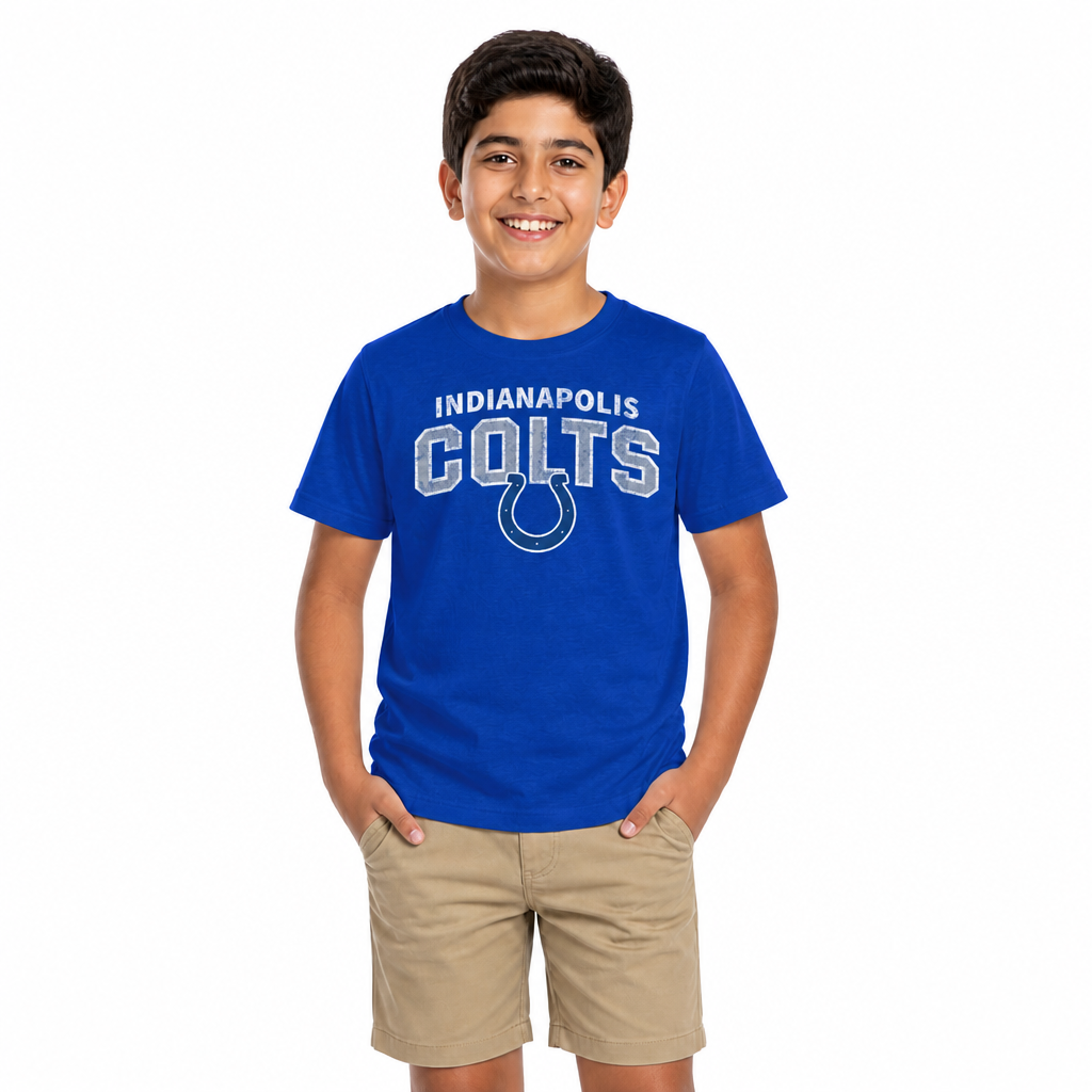 Indianapolis Colts NFL Youth Starting Fresh Tee- Pro Football Tag-Less T-Shirt For Boys & Girls - Royal