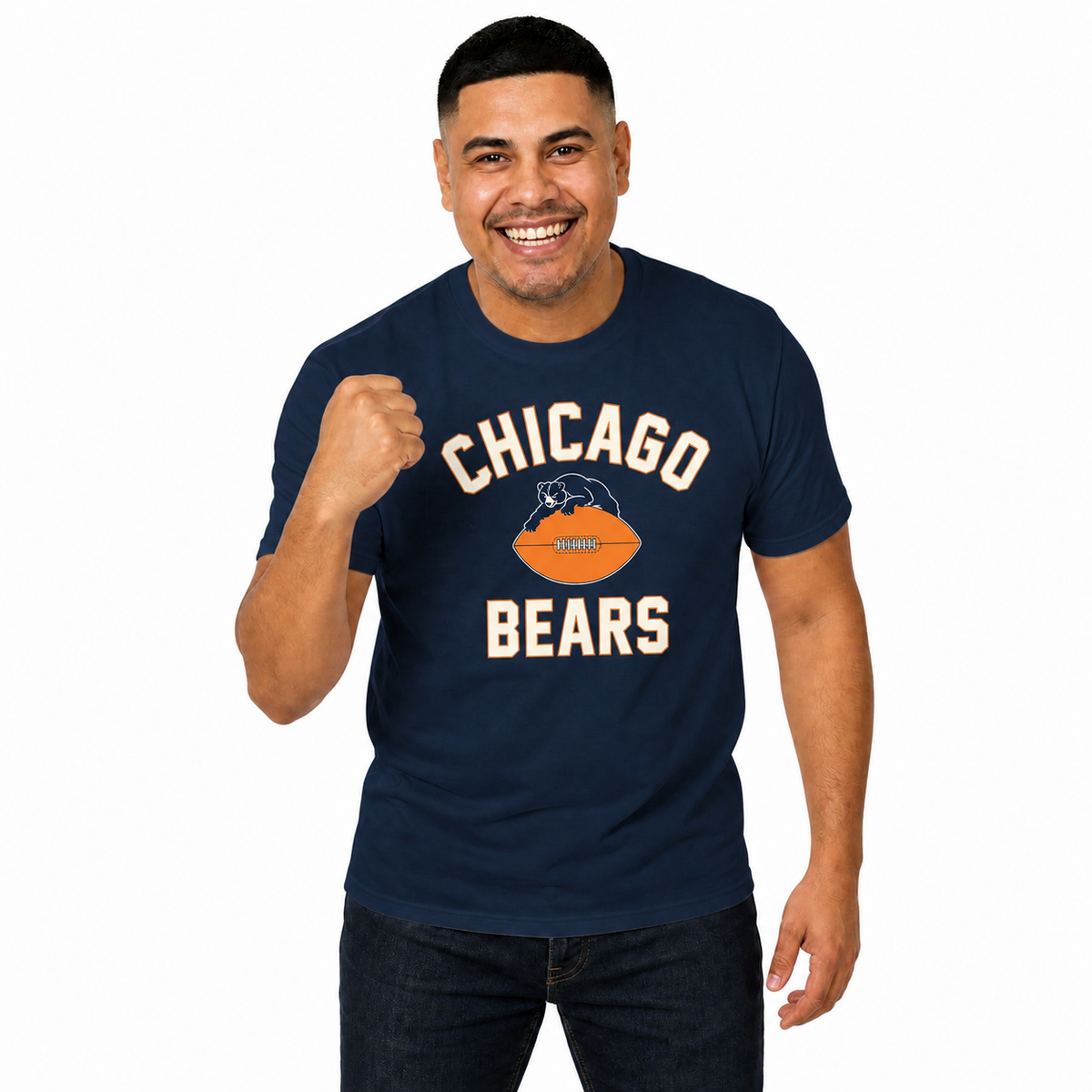 Chicago Bears Mens Womens Retro Gameday Tee - Navy