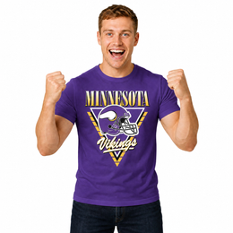 Minnesota Vikings NFL Retro Triangle T-Shirt - Purple